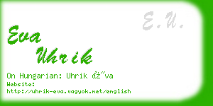 eva uhrik business card